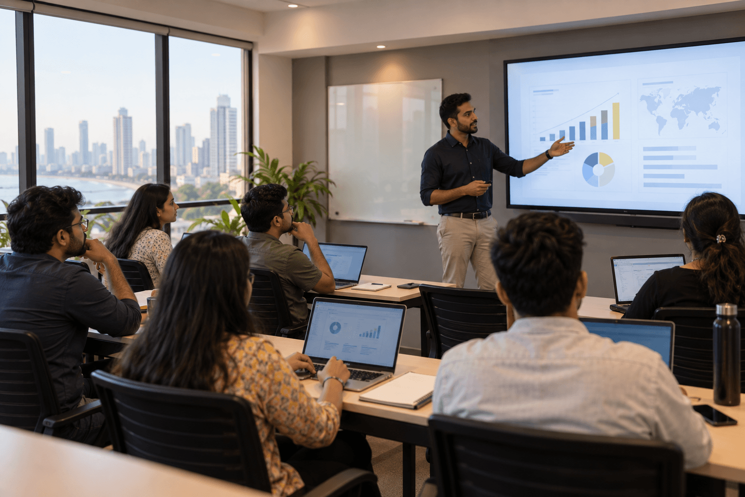 Trainer leading an offline digital marketing classroom